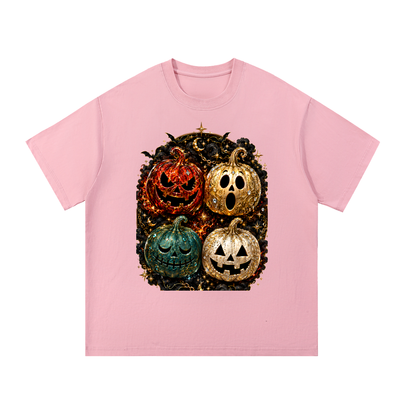 Glitzy Pumpkin Cotton T-Shirt