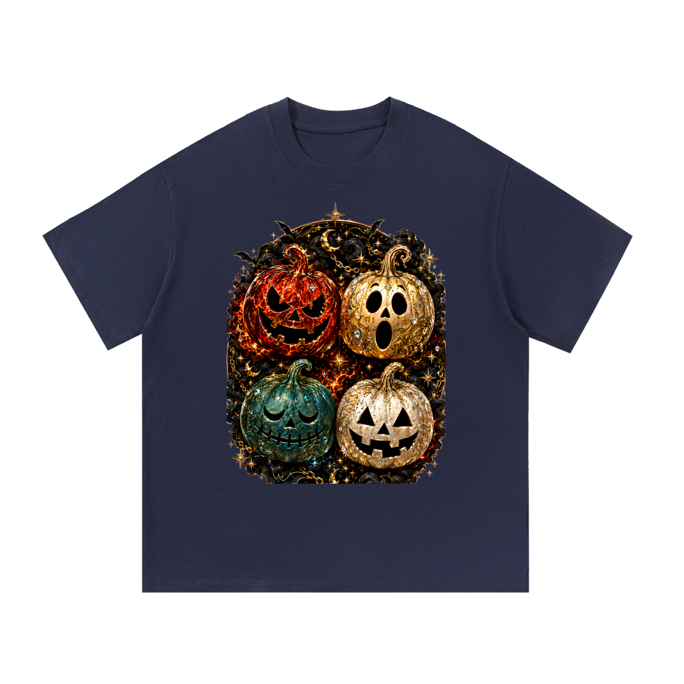 Glitzy Pumpkin Cotton T-Shirt