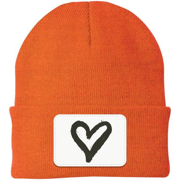 Heart Knit Beanie with Patch – Kimone Studio