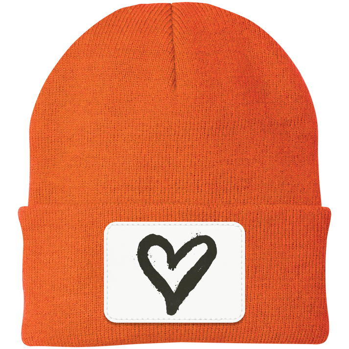 Heart Knit Beanie with Patch – Kimone Studio