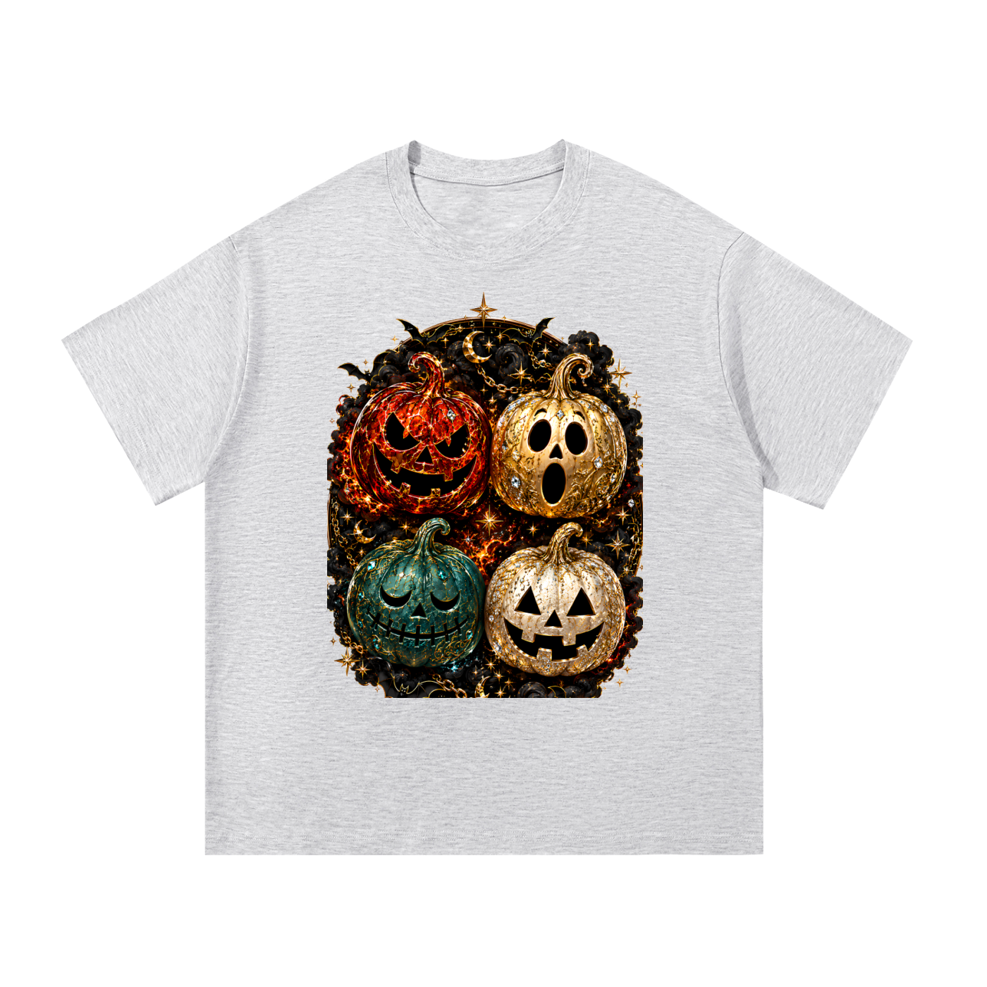 Glitzy Pumpkin Cotton T-Shirt