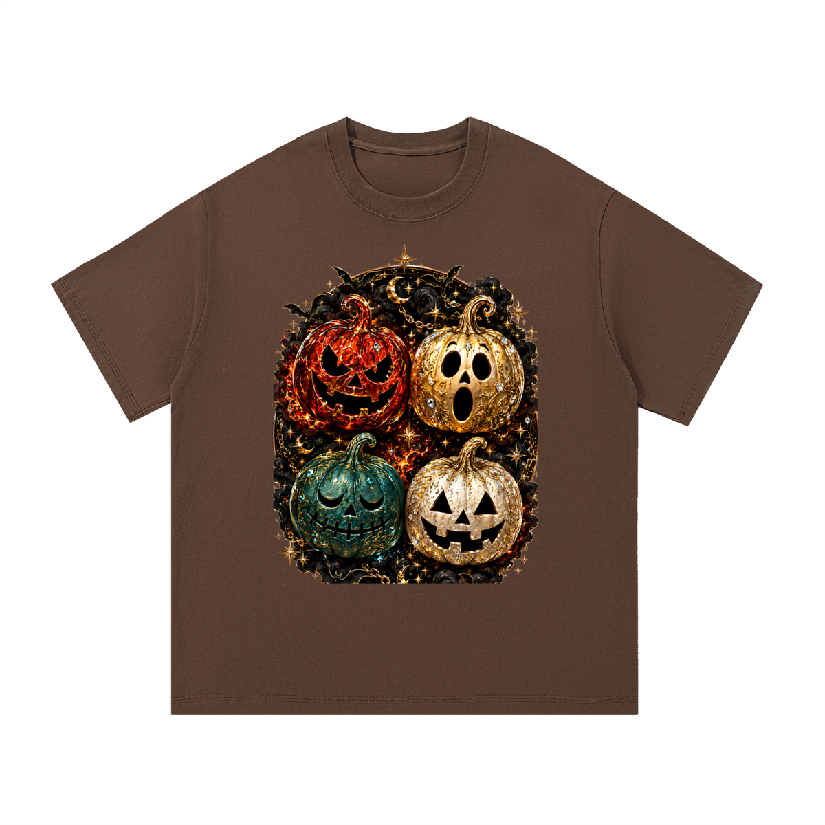 Glitzy Pumpkin Cotton T-Shirt