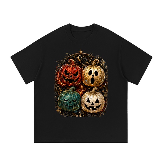 Glitzy Pumpkin Cotton T-Shirt